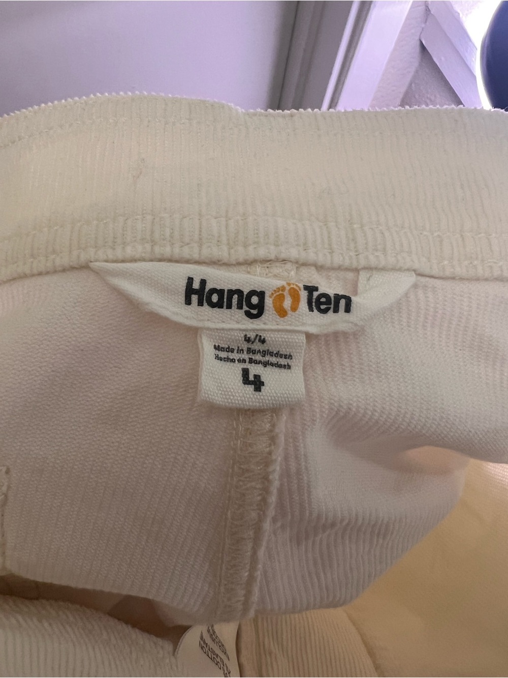 Hang Ten White Corduroy Shorts Size 4 High Rise Summer Coastal Casual - Picture 9 of 10